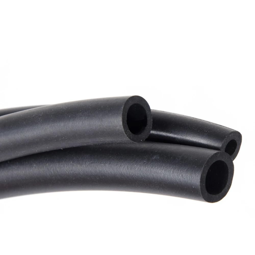 Reforzado Tubo de combustible de caucho flúor de 1 metro, tubo flexible de aceite diésel y gasolina, tubo de caucho fluorado negro Flexible(14x18mm)