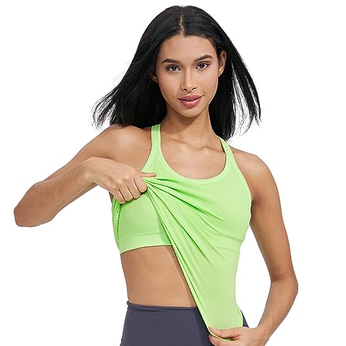 Image of sphinx cat Womens Ribbed Workout Crop Tops with Built in Bra Yoga Racerback Tank Top Slim Fit