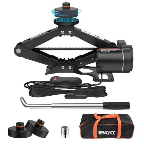 IMAYCC 2T Wagenheber Elektrisch Neues Upgrade,Universelle Scherenwagenheber für Tesla mit 2Pcs Gummiauflage,Tragbarer Wagenheber mit Radmutternschlüssel,Auto-Notfallset Tesla 3/Y/S/X Wartung Reparatu