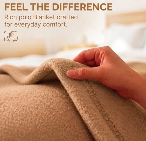 Image of HOMEKART 300 TC All Season Solid /Plain Lightweight Polar Fleece Single Bed Blanket (152 x 230 cm), Beige
