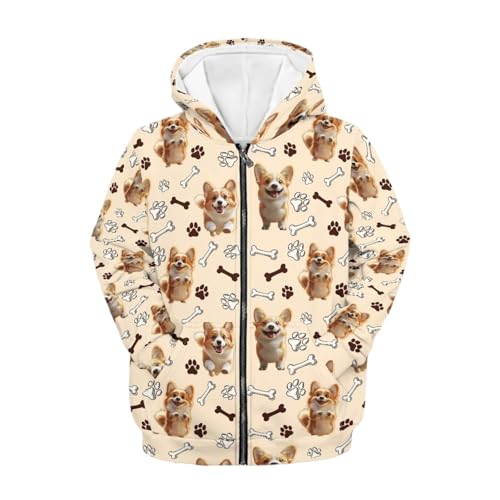 HUIACONG Boys Zip Up Hoodie with Pockets for Kids Children Sweatshirts