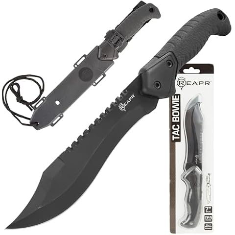 Reapr 11001 13” TAC Bowie Knife, 7” Survival Hunting Knife, Straight Edge with Serrated Back, Quick Release Bowie Knife Sheath, For Hunting, Camping Cover
