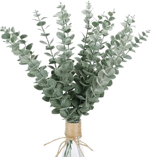 Eukalyptus Deko 15 Stück Künstlich Eukalyptus Pflanze Künstliche Zweige 45 7 cm - Kunstpflanzen mit realistischen Blättern Fake Künstliche Zweige immergrüne Deko für Vasen Hochzeit Bauernhaus