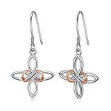 Keltische Ohrringe 925 Sterling Silber Kreuz Tropfen Ohrringe Irische Keltischer Schmuck Geschenke für Damen Frauen Mädchen