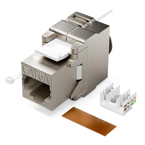 ZOERAX 12-Pack Shielded Cat6A / Cat6 Keystone Jack 10Gbps