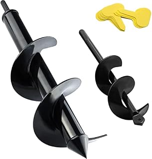 Garden Hole Digger Auger for Planting Bulbs Seedlings,Bulb Planting Auger,Heavy Duty Garden Spiral Auger Drill Bit,Thickened Shaft Planting Auger,Drill Planter Garden Bulb Planter Tools(8x30cm,4x22cm)