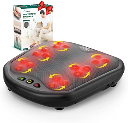 Snailax Foot Massager with Heat, Electric Heated Shiatsu Foot Massager Machine for Plantar Fasciitis, Foot Pain Relief, Gifts for Men,Women