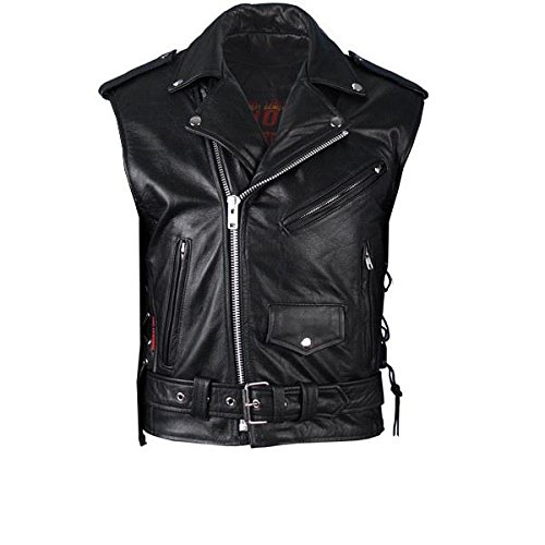 Gilet Vest Pelle Stile Chiodo Uomo x Motociclisti