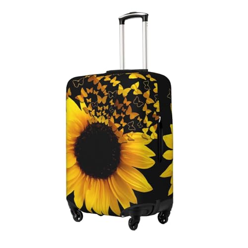 Sunflower Floral Butterflies Art Print Luggage Suitcase Covers Elastic Washable Luggage Protector Luggage Covers For Suitcase2