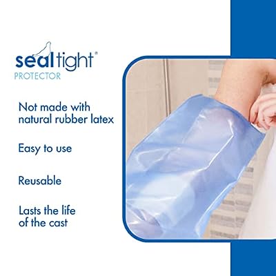 Brownmed - Seal-Tight Protector Mid Arm - Waterproof Bandage & Cast Protector for Shower & Swimming - Reusable Cast Shower Cover for Arm Casts - Durable Cast Bag - Small