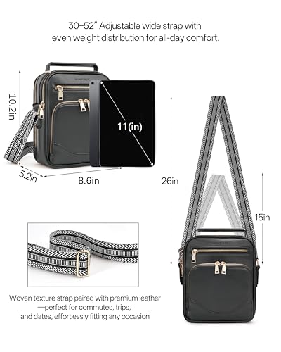 Image of Large Womens Crossbody Purse, Built-in Wallet Shoulder Bag