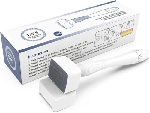Image of Derma Stamp for Hair Growth Titanium Coated Adjustable Needles 0.25mm to 3mm 140 Microneedling Stamp for Skin Repair Face Hair and Beard Growth Reduces Acne Scars Safe and Effective to Use