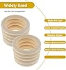 10 Pcs Unfinished Natural Wooden Rings for Crafts 70mm/3 Inch Wooden Rings Macrame Without Paint for Crafts DIY Pendant Connectors Jewelry Making Macrame Supplies #4