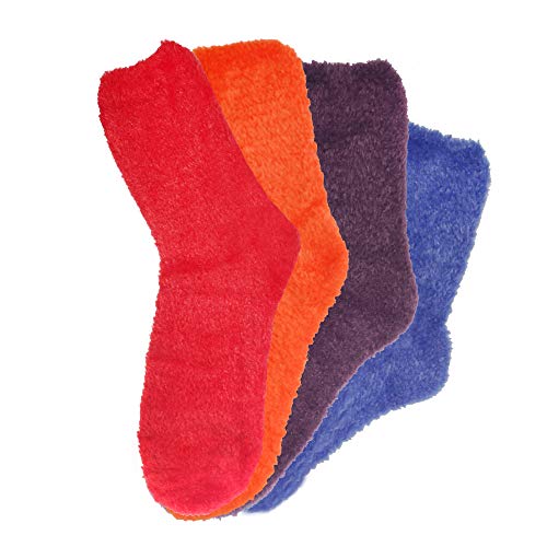 Image of BambooMN Women's Super Soft and Cozy Feather Light Fuzzy Socks - Multiple Color Options - Two Sizes - Value Packs