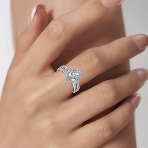 Lab Grown Diamond Rings for Women 925 Sterling Silver or 10K Gold White Gold/Rose Gold/Gold Diamond Engagement Ring（D Color VVS1/VVS2 ）2