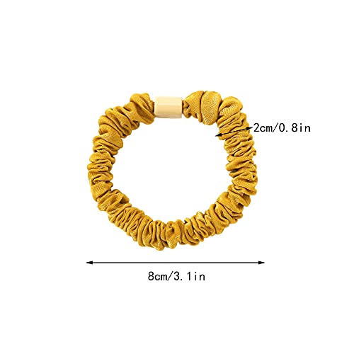 Image of Silk Hair Ties Scrunchies - Small Mini Scrunchy for Women Thick Hair Accessories Cute Soft No Slip Hair Elastics Ponytail Holder for Curly Hair No Damage Hairties Gift for Girls