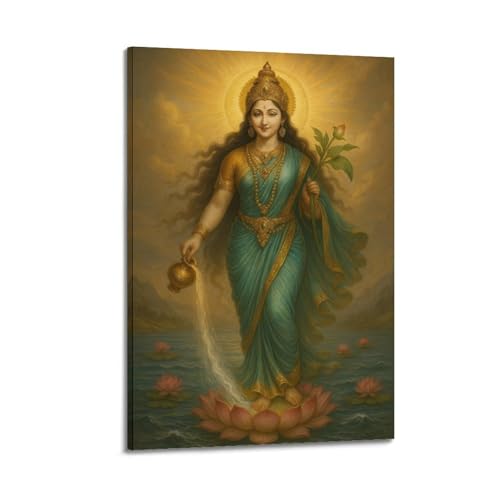 Toile ondulée Hindou Deity Water impression premium CMHONLY encadrée de 20 x 30 cm