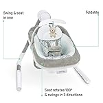 Ingenuity Anyway Sway 5-Speed Multi-Direction Portable Foldable Baby Swing & Infant Seat with Vibrations, Nature Sounds, 0-9 Months 6-20 lbs (Spruce) - Image 2