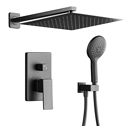 Ensemble de robinet de douche moderne et colonne haut de gamme effet de pluie 8"