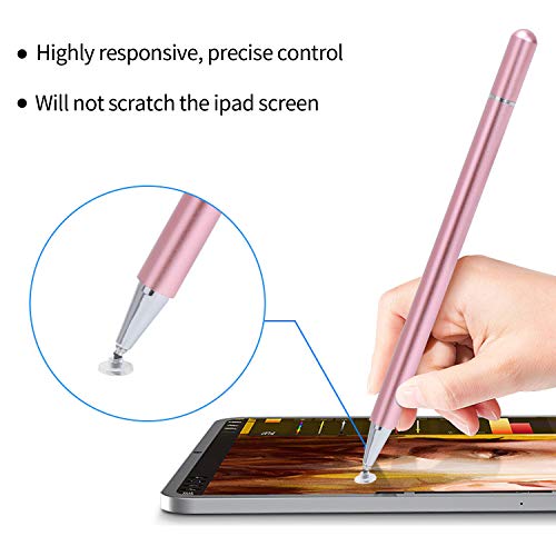 Capacitive Stylus Pen, High Sensitivity Pencil Magnetism Cover Cap for iPad Pro/iPad Mini/iPad Air/iPhone Series All Capacitive Touch Screens (Rose)