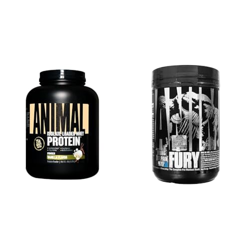 Animal Whey Isolate Whey Protein Powder – Isolate Loaded for Post Workout and Recovery & Fury - Pre Workout Powder Supplement for Energy and Focus