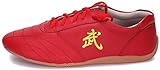 ZKHD Taekwondo Schuhe Boxschuh Taichi Martial Arts Sneaker Soft Sole Karate Schuhe für Gymnastik Übung Canvas Track Schuhe,Red-47