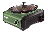Crock-Pot SCCPMD3-GR Hook Up Oval Connectable Entertaining System, 3.5-Quart, Metallic Sage