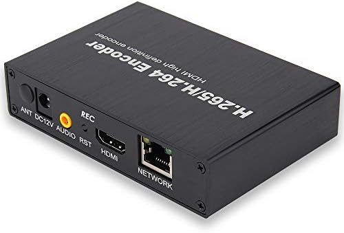 EXVIST H.265 1080P HDMI Video Encoder HDMI to RTMP Encoder W/SD Card Slot Max. 128G DDNS HTTP ONVIF RTMP RTSP TS UDP Hikvision Private Protool for IPTV Live Streaming to YouTube Facebook Vimeo etc.