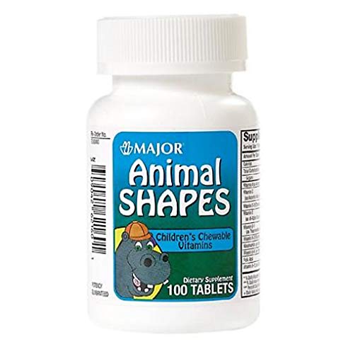 Rugby Children's Chewable Multivitamin Supplement in Animal Shapes, 100 Tablets