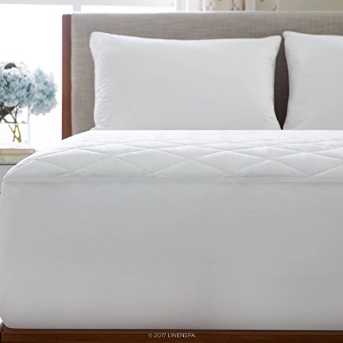 Linenspa Plush Quilted Mattress Pad-Breathable Mattress Cover With Deep Pockets Stretches Up To 18 Inches #TOP4
