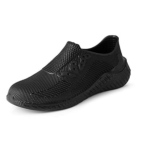 FREEUP Chaussures de cuisine Chaussures de Travail antidérapantes pour hommes, pour la cuisine, l'artisanat, l'entrepôt, la clinique, l'alimentation,Noir,42 EU