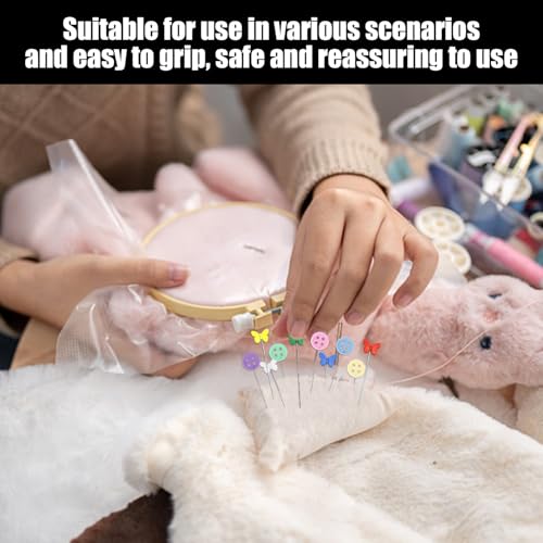 200 Stück Schneidernadeln, Quiltzubehör, DIY-Zubehör, Quiltnadeln Zum Basteln, Nähnadeln Zum Nähen, Schmetterlingsnadeln (Mehrfarbig)