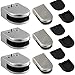 tonchean 24PCS 304 Stainless Steel Round Glass Clamp Bracket Adjustable Flat Back Glass Clip Clamps Holder for Balustrade Staircase Handrail 1/4-5/16 Inch