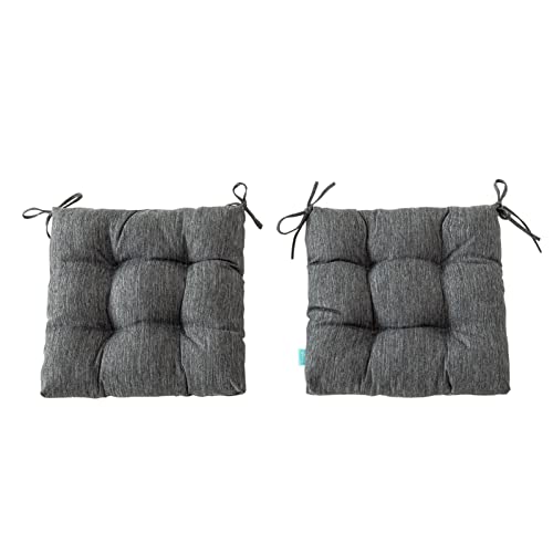 Image of QILLOWAY Indoor /Outdoor Square Seat Patio Cushion -Pack of 2,19-Inches (Charcoal Grey /Black)