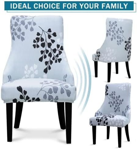 Miniatura 6 de Liykimt Funda elástica para silla lateral con respaldo de ala, funda decorativa para silla de comedor con brazo, lavable tapizada con brazo