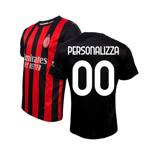 AC Milan Maglia Replica Personalizzabile, 100% Poliestere, Taglie 4Y-XXL, Vari