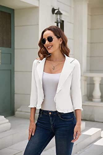 GRACE KARIN Women Business Casual Cropped Blazer Jacket Open Front Cotton Cardigan2