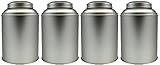 4-Pack Tea Storage Tins, Large Tea Storage Tins with Stay Fresh Double Lids, Stack-able (Set of 4)