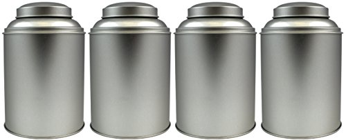 4-Pack Tea Storage Tins, Large Tea Storage Tins with Stay Fresh Double Lids, Stack-able (Set of 4)