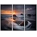 Produktbild Design Art MT10707-20-12 Wandbild Sunrise in Burgas Bay Near Atia, Metall, 20 x 12 cm, Schwarz Modern 36x28-3 Panels schwarz