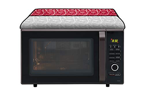 Image of Stylista Microwave Oven Cover for LG 21L MC2146BG Frieze Pattern Red