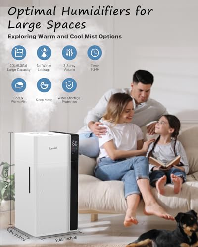 Lacidoll LCD-MH-J18 Warm And Cool Mist Humidifier Large Room, 5.3Gal/20L Room Humidifiers For Home, Quickly & Evenly Humidify Whole House thumb #1