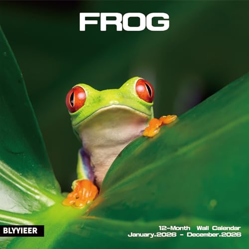 2026 Wall Calendar,Calendar 2026,Frog Monthly Wall Calendar,