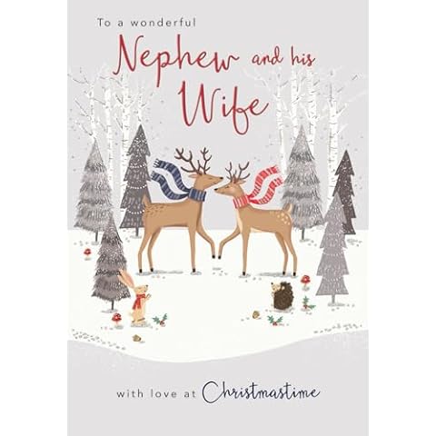 Piccadilly Greetings Christmas Card for Nephew & Wife Cover