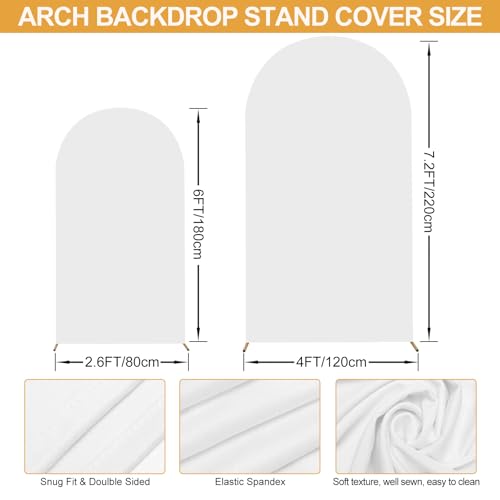 Arch Backdrop Stand Set of 2 With Cover (7.2FT+6FT) Gold Metal Wedding Arch Balloon Stand With Cover for Birthday Party Baby Shower Graduation Ceremony Decoration