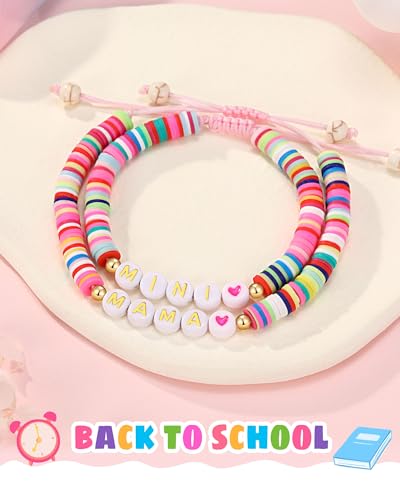 UNGENT THEM Mama and Mini First Day of School Bracelets Back to School Gifts for Mom and Daughter3