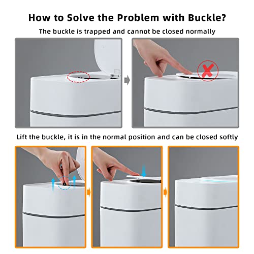 Joybos Small Bathroom Trash Can With Lids, 3 Gallon Garbage Can With A Lid, Mini Wastebasket For Bedroom, Slim Plastic Waste Bin Between Wall & Toilet, Suit For Rv, Living Room, Office, Laundry #TOP4