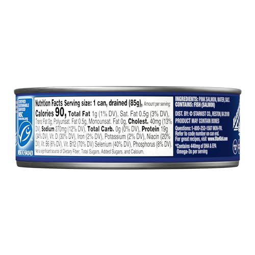 Image of StarKist Wild Pink Salmon, Skinless, Boneless, 5oz Can, 1-Pack | 19g Protein Per Serving, Wild Caught, Gluten Free, Soy Free, Perfect for Salads, Sandwiches