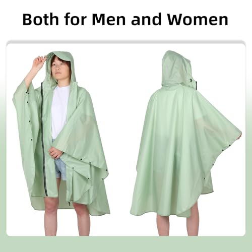 Taoyoule Wasserdichter Regenponcho für Erwachsene für Damen Regencape Wasserdichte Wanderjacke Leichter Regenmantelüberzug für Männer