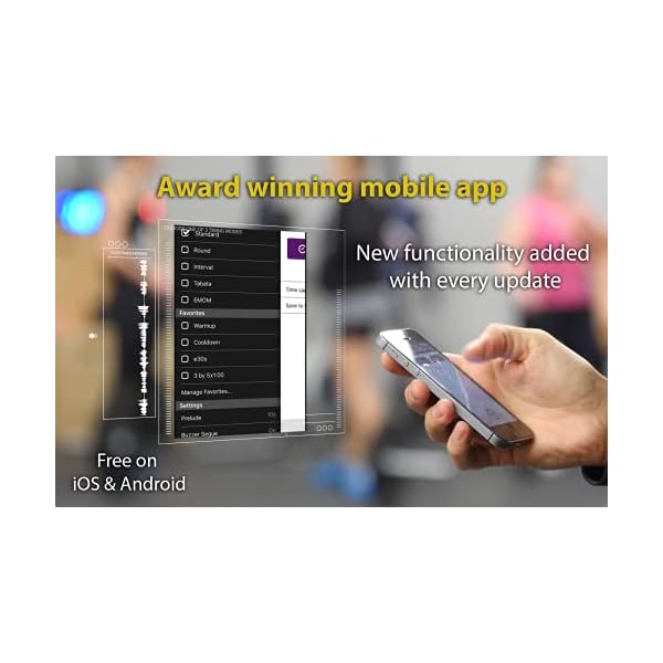 GymNext Flex Timer - Home Edition - Bluetooth App-Controlled Wall Mounted 13" LED Gym Clock with Medium 2.3" Digits for CrossFit, Tabata, HIIT, EMOM, MMA, Boxing, Interval Training, Circuits, Workouts